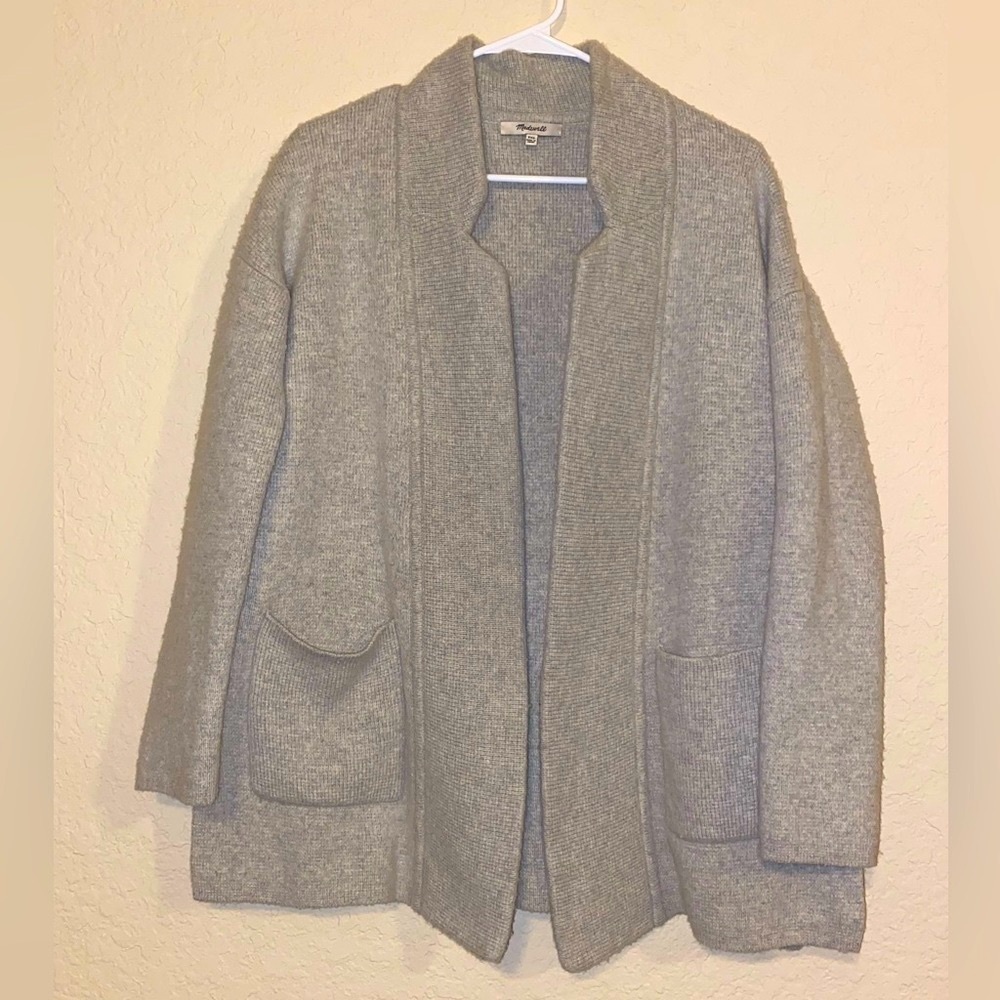 Madewell Merino Wool Blend Spencer Sweater Open Front Cardigan Oversized Sz XXS - Picture 3 of 11